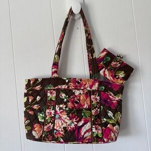 VERA BRADLEY English Roses Shoulder Bag with Kisslock Wallet